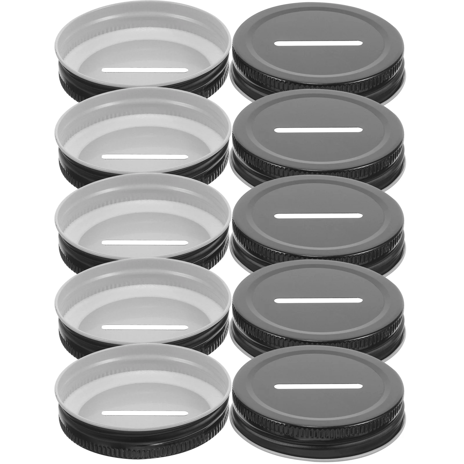 12 Pcs Tinplate Piggy Bank Mason Jar Lids Caps Coin Slot Sealing Canning Cup Covers Bill Convenient