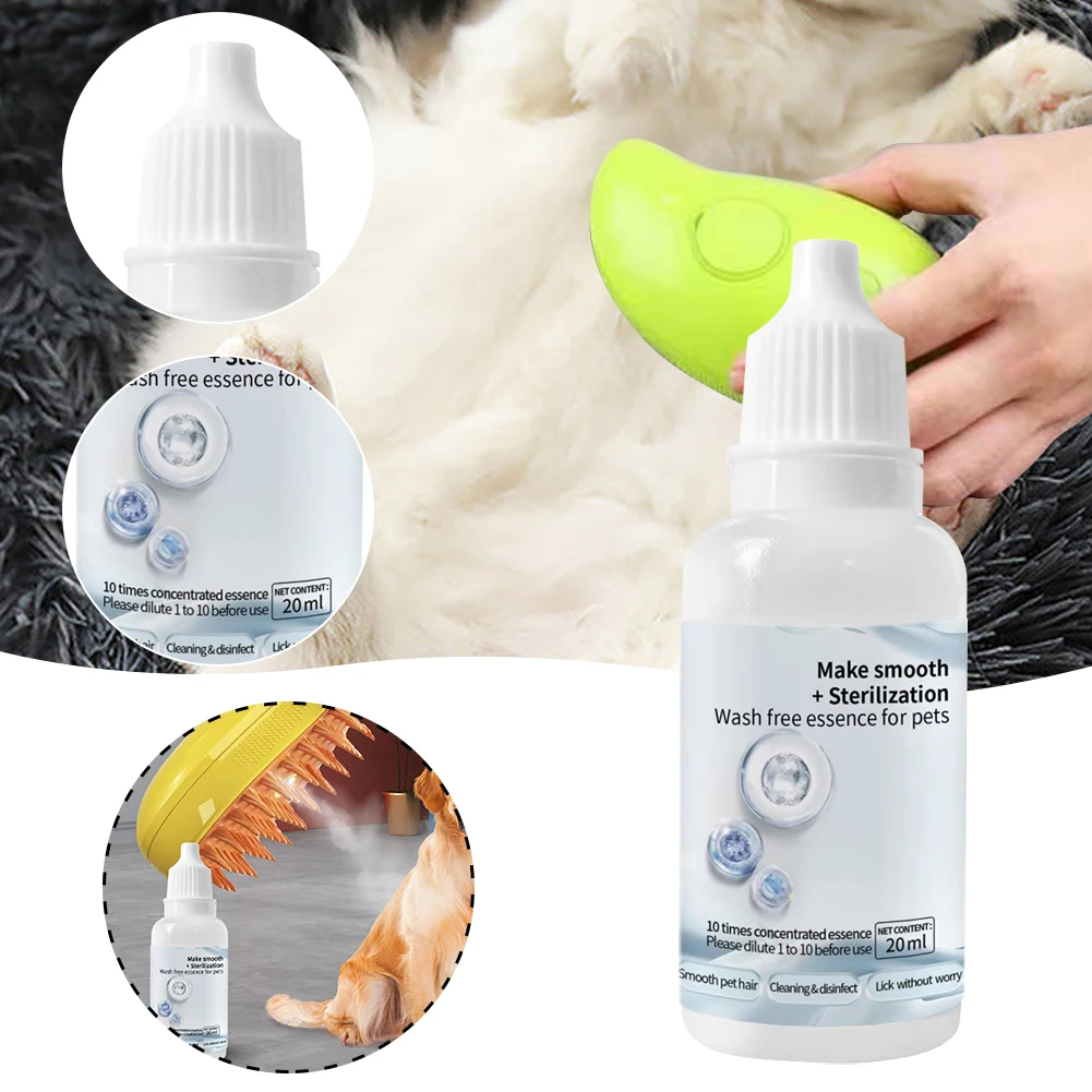 3-10PC Cat Steam Wash Free Essence Hair Serum Animal Grooming Essence Cat Dog Depilation for Cat Steamy Brush Pet Cleaning