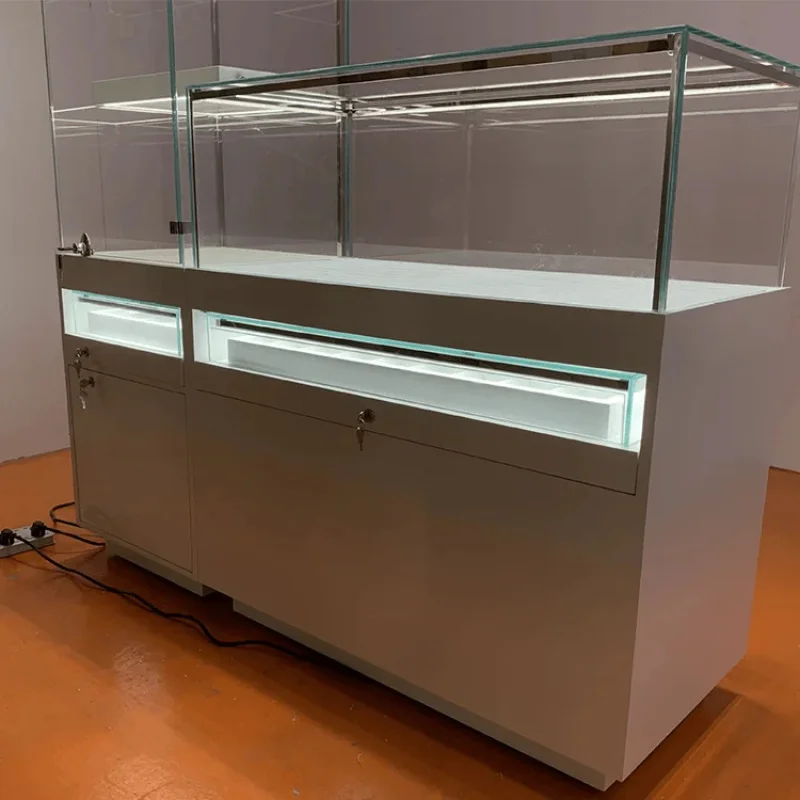 custom.Glass Display Counter Jewelry Display Transparent Glass Display Gold Jewelry Cabinet