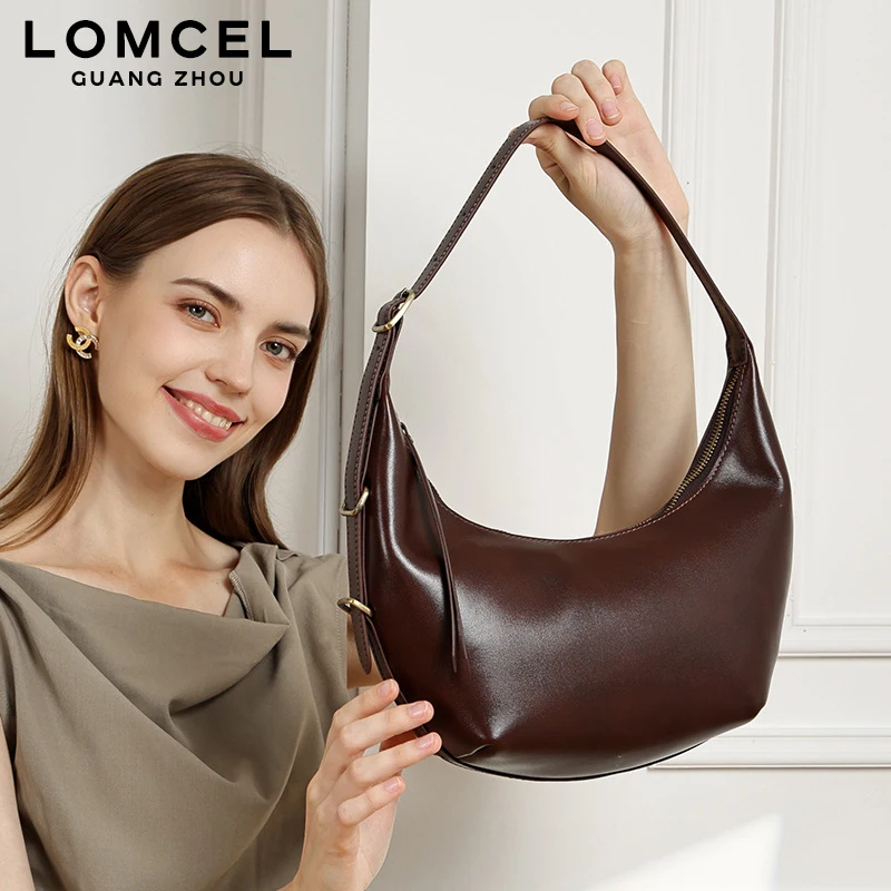 LOMCEL 244 Bag - Korean niche-style dumpling bag. Women's bag for spring and summer, trendy and fashionable cross-body bag at th