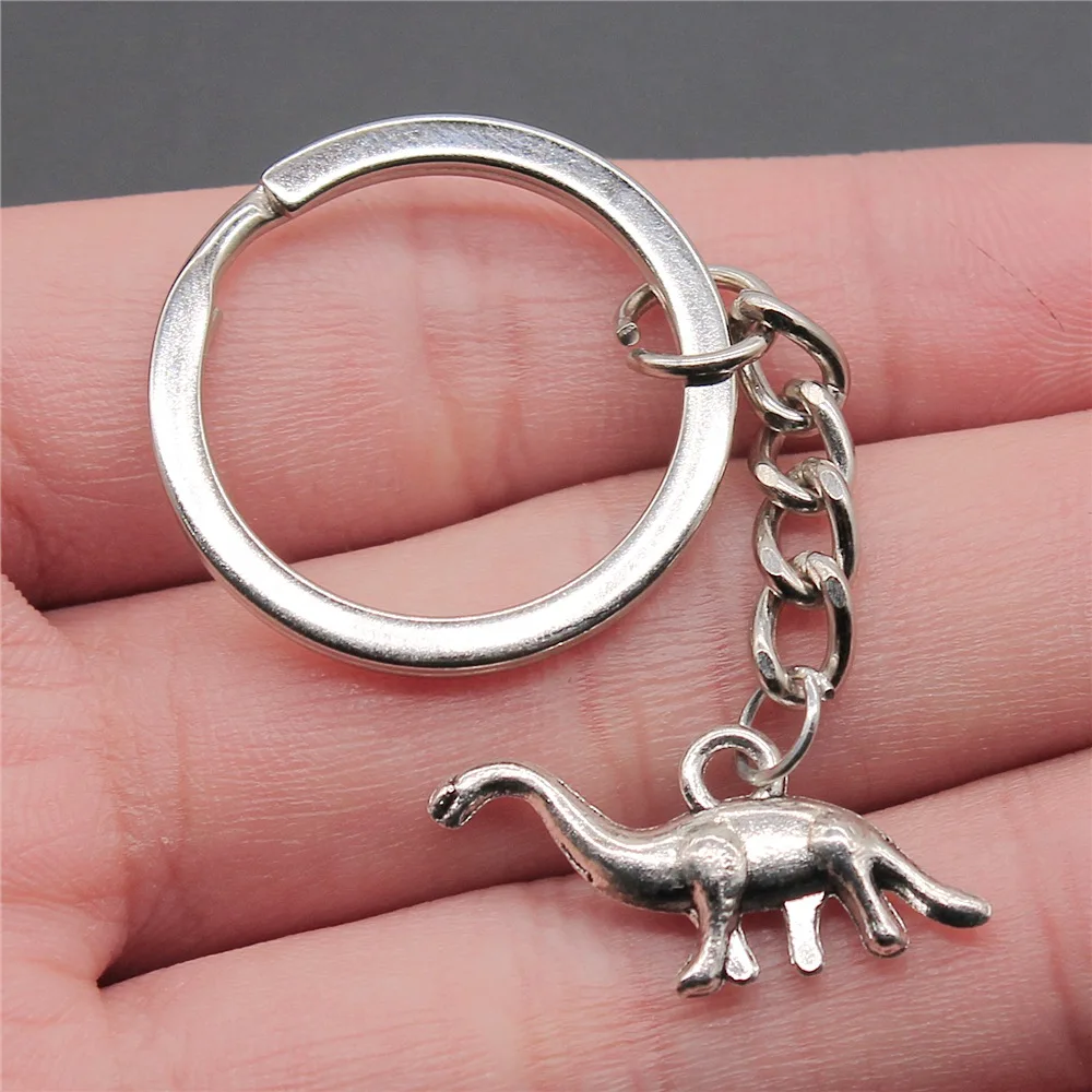 Men Keychain DIY Metal Holder Chain Vintage 2 Colors 27x12mm Vegetarian Dinosaurs Pendant Keychain Dropshipping