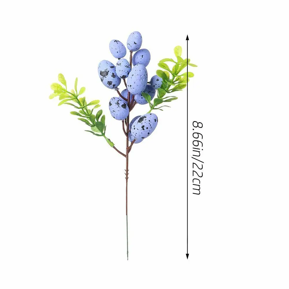 Artificial Easter Flower 3pcs Foam Easter Egg Flower Decor Spring Floral Stems Speckled Easter Egg Twig Branches for Easter 2024