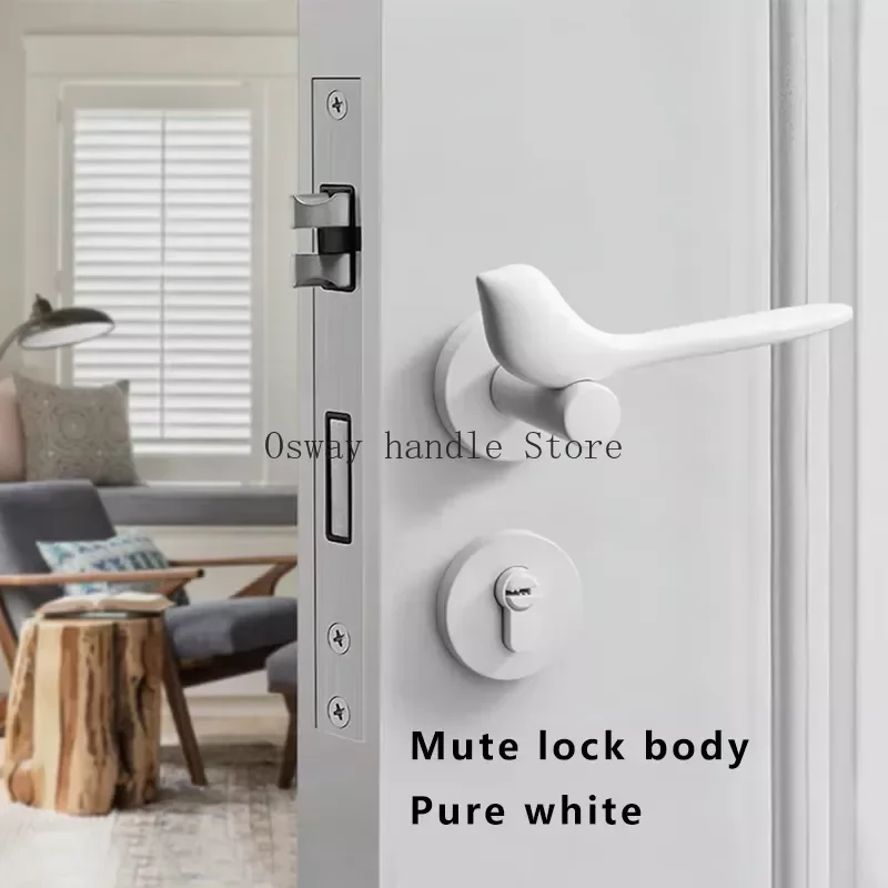 Imagem -05 - Golden Bird-magnética Sucção Porta Fechadura Minimalista Maçaneta Quarto Mute Maçaneta da Porta Doméstica Dividir Fechadura da Porta de Madeira Maçaneta do Quarto