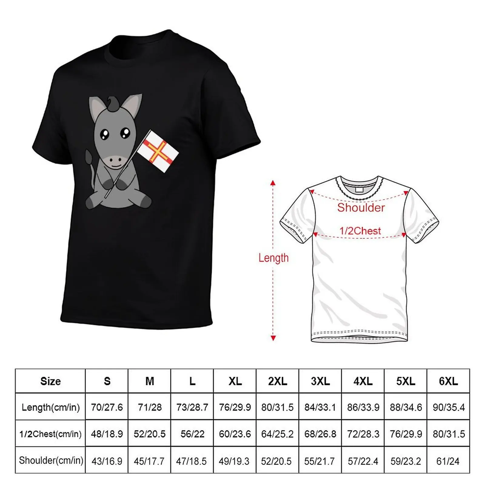 Guernsey Donkey Waving Guernsey Flag T-Shirt Outdoor Activity Sports T-Shirt