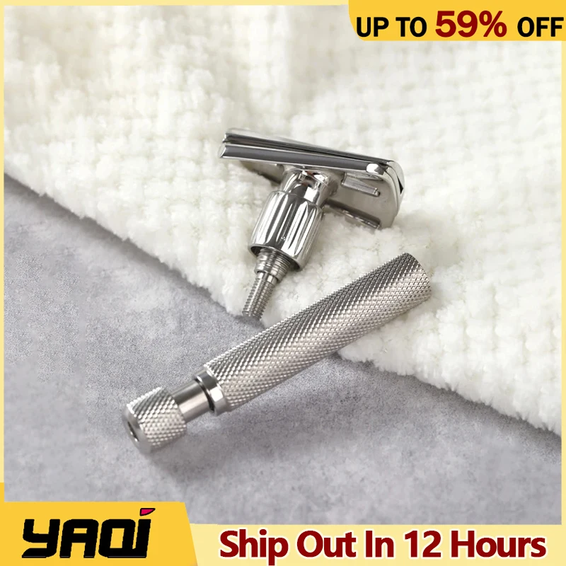 Yaqi Torqx Stainless Steel Slant Adjustable Safety Razor Blade Gaps (0.6mm to 1.8mm) Razor 90mm Handle Length And 12mm Diameter