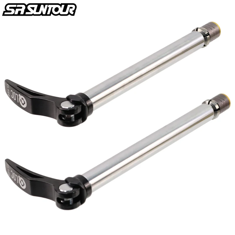 Mountain Bike Thru Axle 15x100mm 15x110mm SR SUNTOUR Front Fork Thru Axle Quick Release Lever Bike Front Fork Shaft Hub Axle 