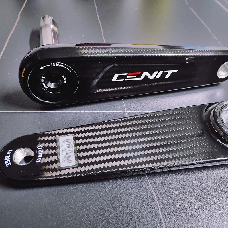 

CENIT PT03 Carbon Fiber Road Bike Crank 24mm Titanium Axle Ultralight Large Logo Spider Power Meter