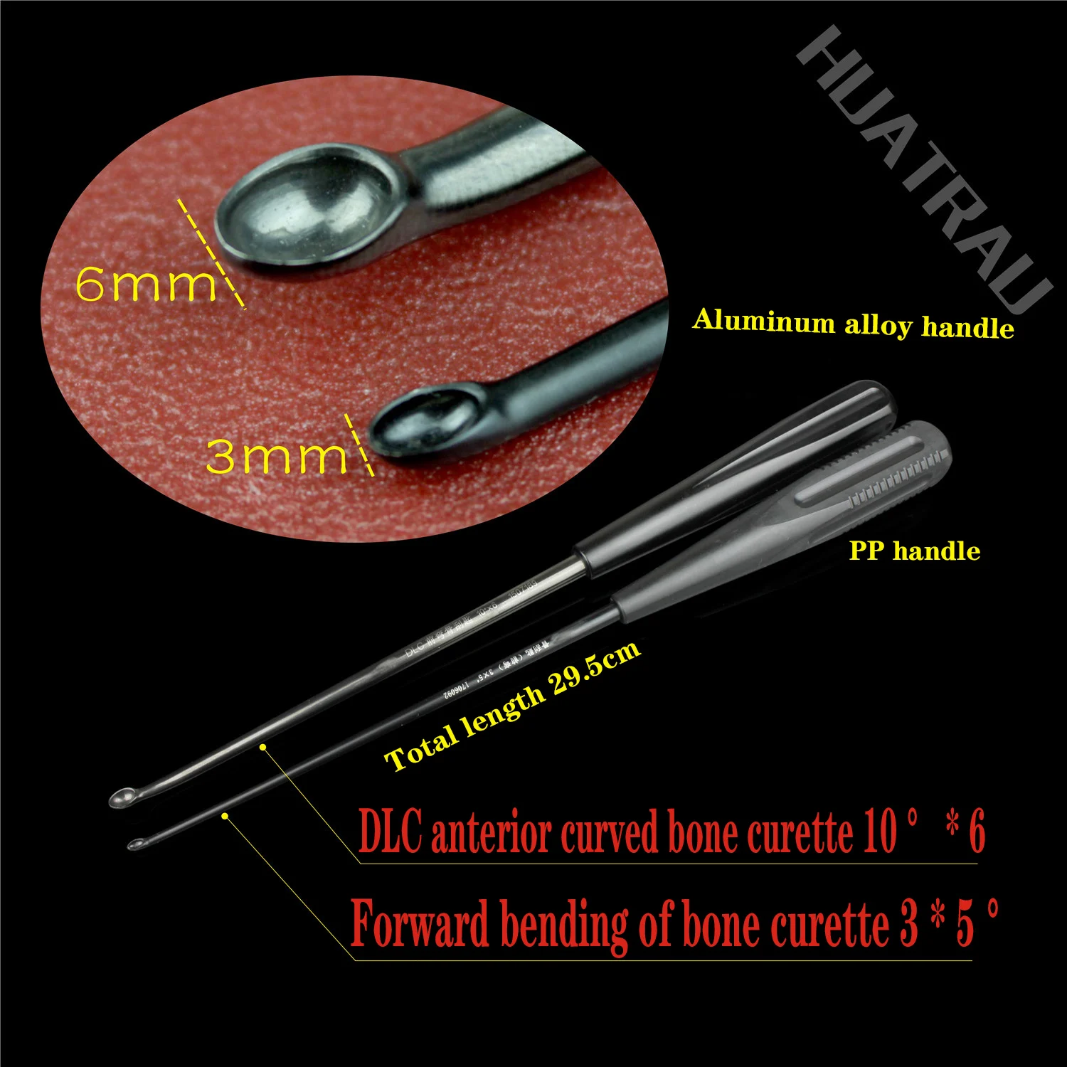 Orthopaedic instruments medical bone curette spine cervical vertebra lumbar joint intervertebral disc digging spoon hanging cure