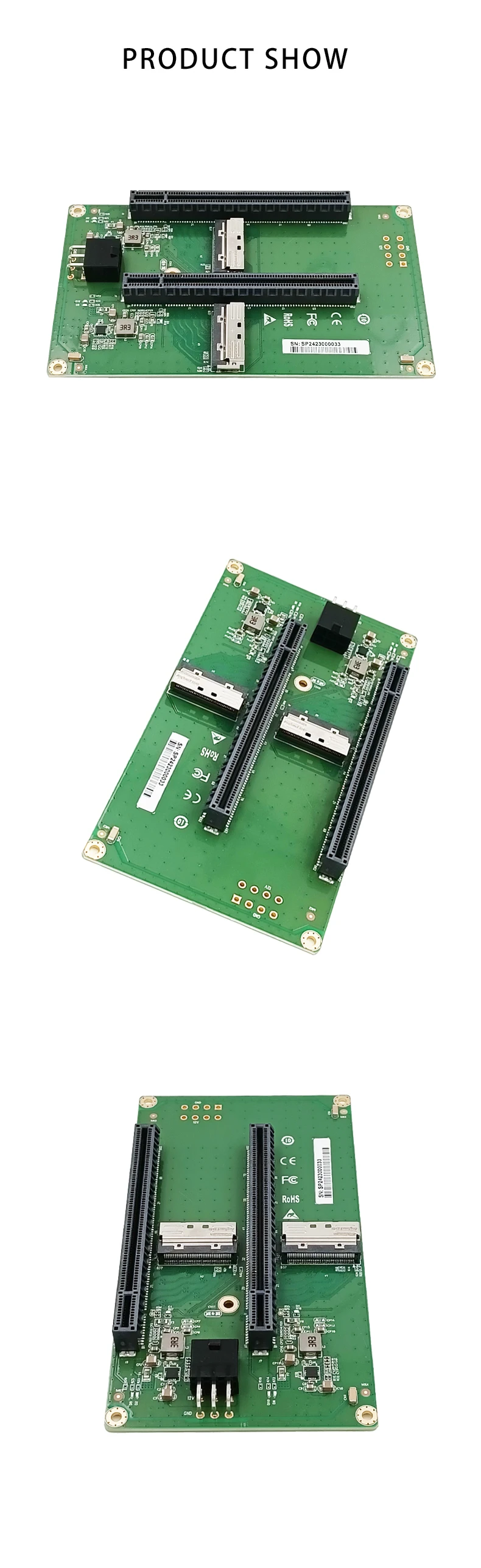 Dual MCIO 8I zu 2* PCIe5.0 X16 Slot Riser-Karte mit ATX 2*3 Pin GPU-Stromanschluss – Detail 4