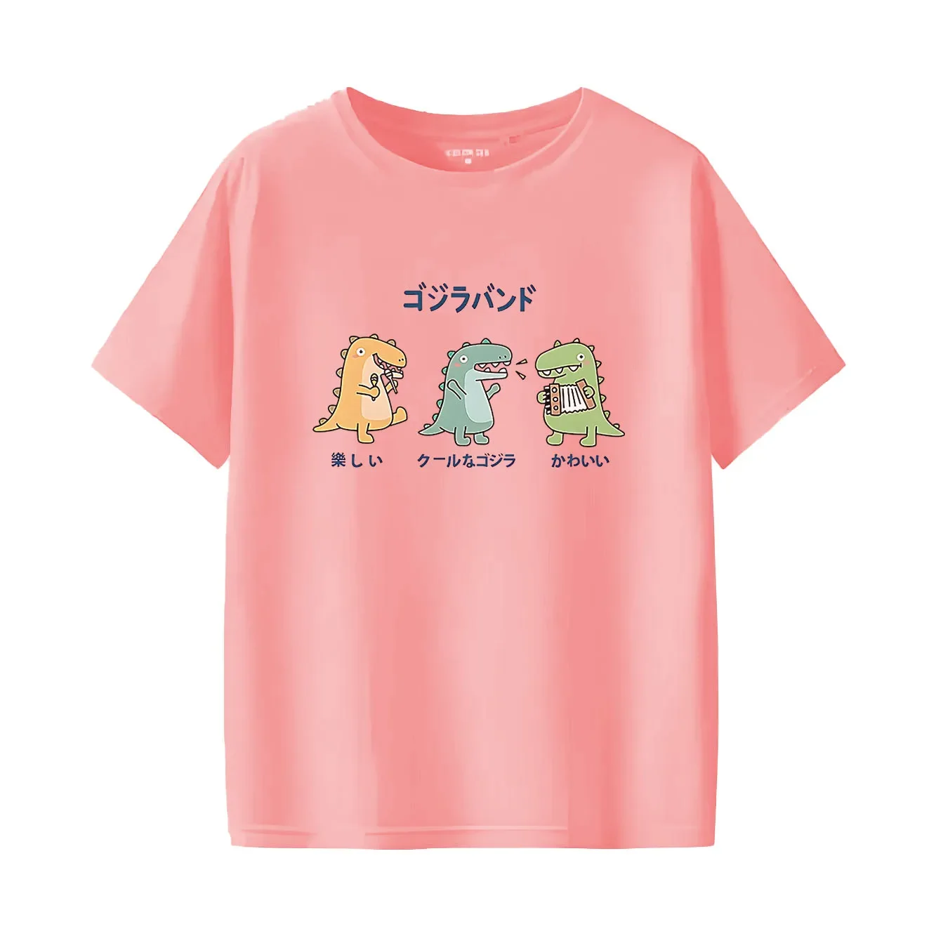 

Fashionable summer casual women's dinosaur cartoon printed pattern daily versatile women's short sleeved T-shirt