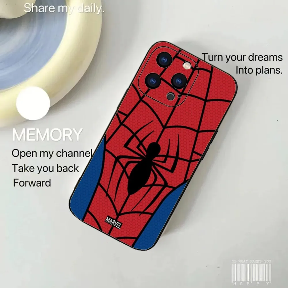 M-Marvel S-Spider-Man Phone Case For Iphone 15 11 13 14 Pro Max 7 8 Plus X Xr Xs Max Se2020 12mini Cover Case