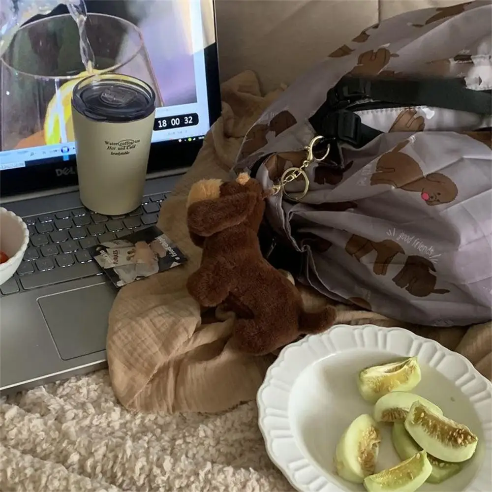 Porte-clés en peluche chien gonflable, cadeau parfait, teckel, style INS, jouet en peluche, breloques pour sac à dos, pour femmes et hommes