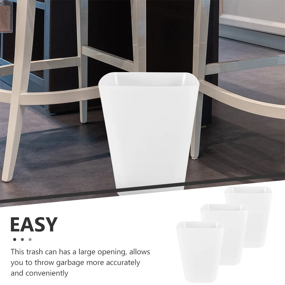 

3Pcs Bathroom Trash Can Outdoor Garbage Bin Large Opening Simple Design for Office Bedroom Kitchen Waste Bin Waste Basket