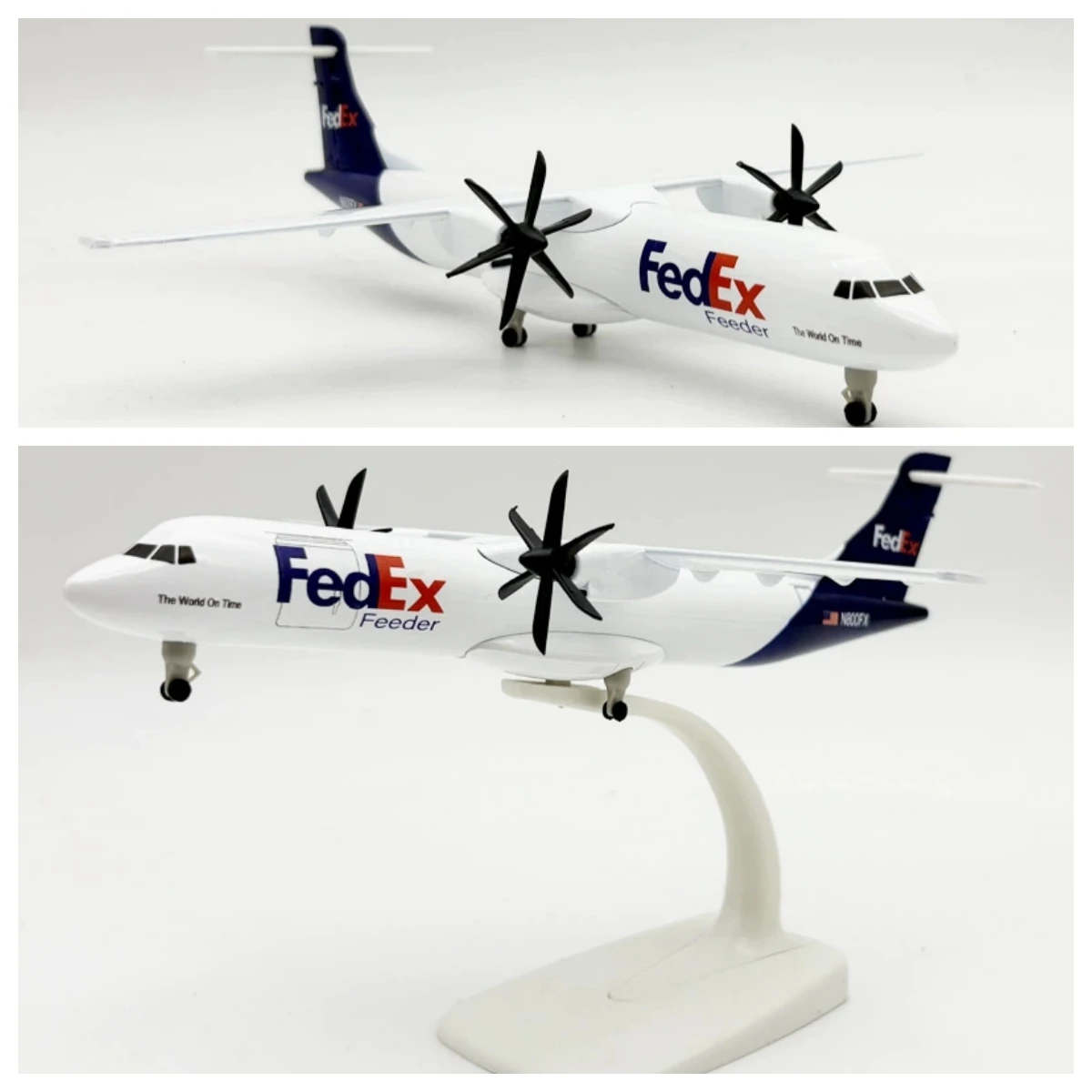 1 400 طائرات نموذجية الخطوط الجوية FEDEX ATR طائرات بمقياس معدني 20 سنتيمتر نماذج طائرات دييكاست مع عجلات ألعاب تروس الهبوط