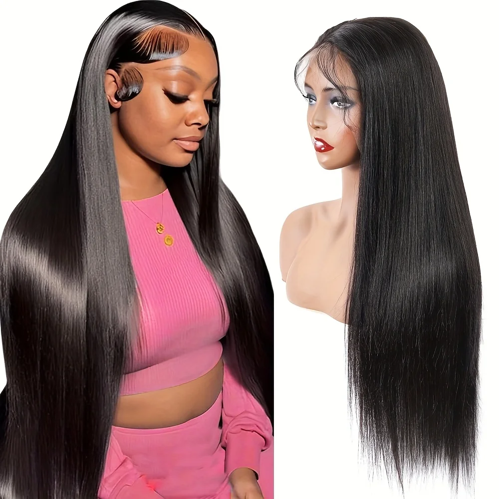

30 Inch 13x4 Lace Front Wigs Human Hair Pre Plucked 180 Density Straight Wig Transparent Human Hair Lace Front Wigs