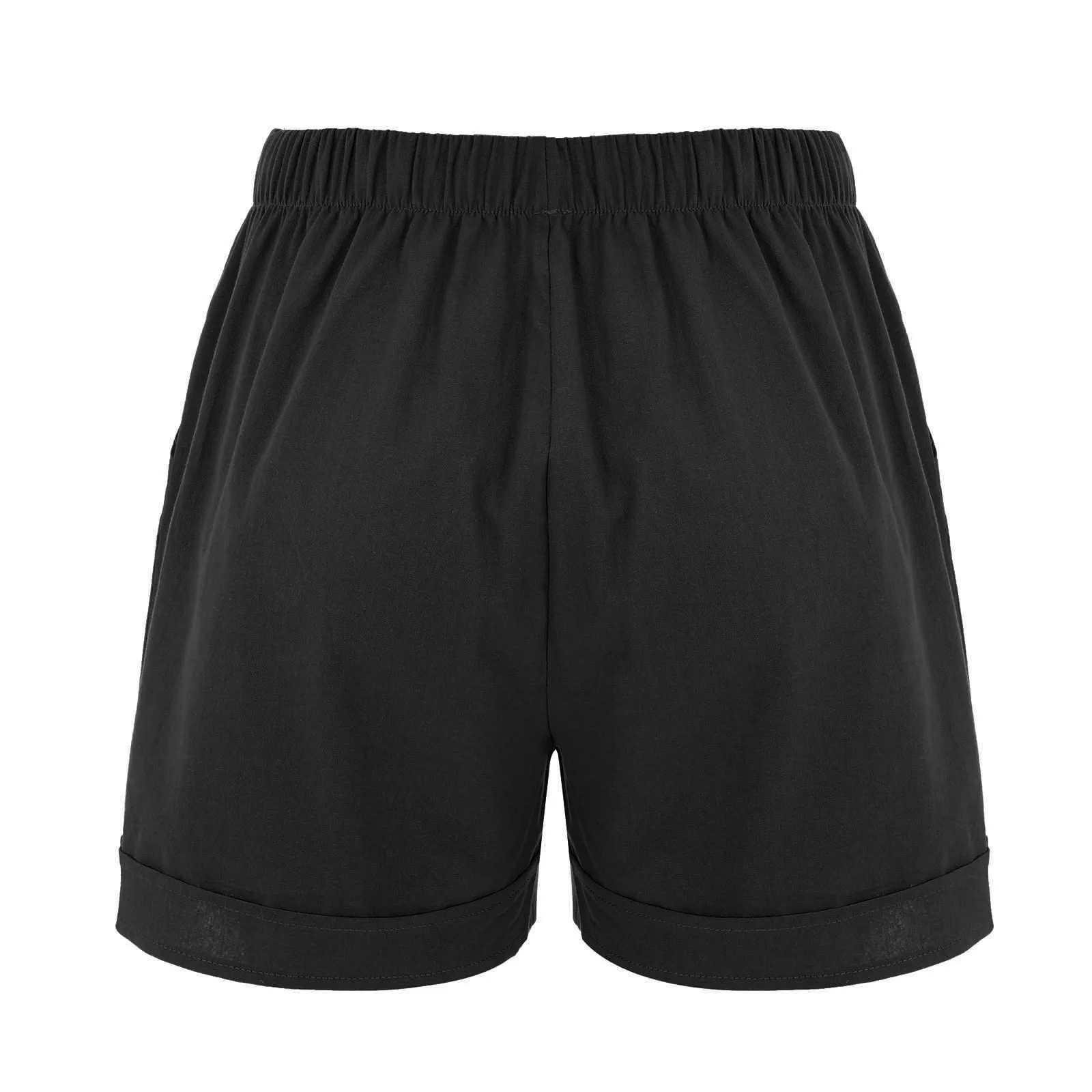 Short Confortable pour Femme, Biack artificiel astique, Proximité, Wstring, Décontracté, Taille Haute, avec Poches, Été 2024