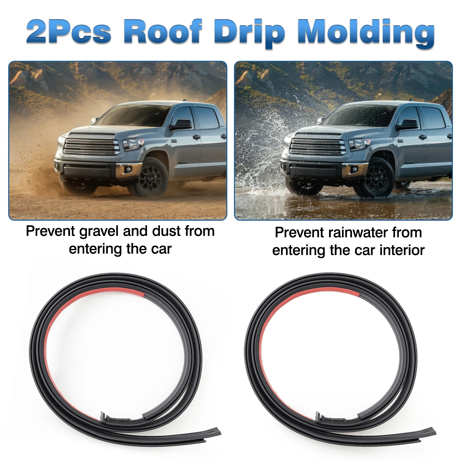 

75552-0C060 Roof Drip Strip for Toyota Tundra Crewmax/Crew 2007-2020 Auto Parts 75551-0C060