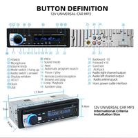 Podofo JSD-520 1 Din Car Radio Recorder 5301 Bluetooth MP3 Player FM Audio Stereo Receiver Music USB/SD In Dash AUX Input