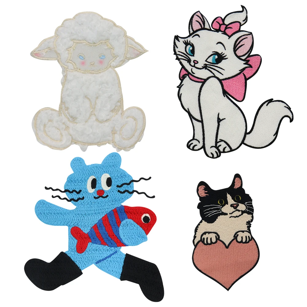 

Пришитая нашивка «Рыба-кошка» Lucky Cat, вышитая ремонтная нашивка «Ягненное сердце», «сделай сам», для одежды, сумок, шапок, курток, джинсов, рюкзаков