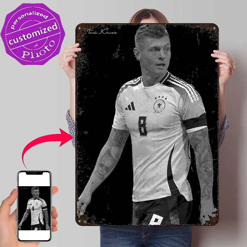 Toni Kroos Personalized 3D Textured Metal Poster Wall Art Tinplate Sign for Luxury Decoration Home Decor Room Funny Signs House