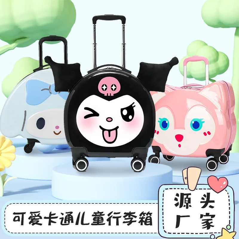 Kuromi Cinnamoroll Anime Kawaii Sanrio Children Travel Luggage Cute Ins My Melody Boarding Storage Box Lovely Gifts for Kids