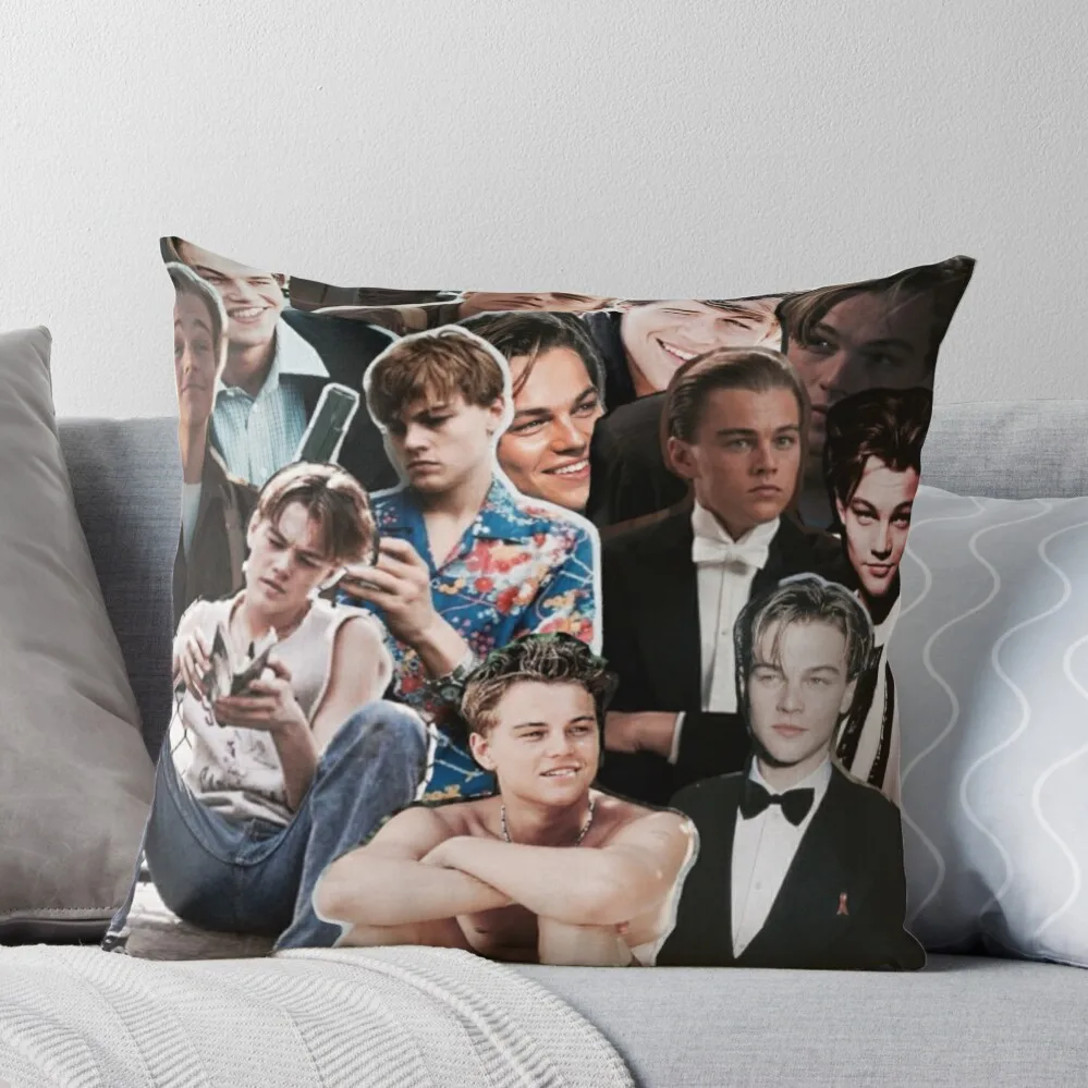 

Leonardo Dicaprio Collage Throw Pillow ornamental pillows for living room bed pillows