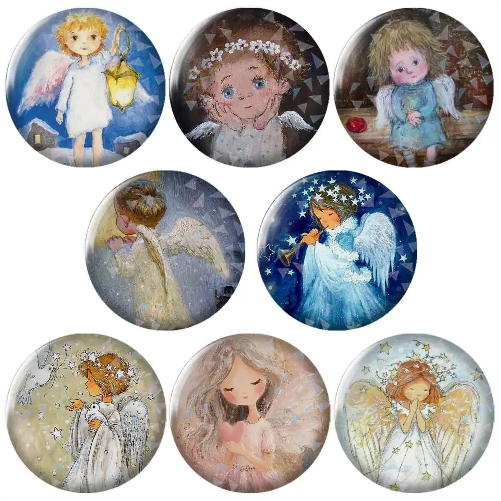 Healing Little-e Angel-l Brooch Metal Badge Brooch, Fashion Decorative Pins for Hat Bag Clothing Decoration Gift,Souvenir.