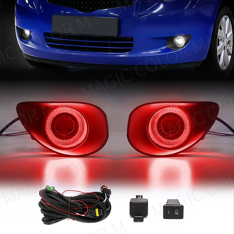 Led Fog Light For Toyota Yaris Hatchback Vitz 2006 2007 2008 2009 2010 2010 Auto Driving Daytime Running Lamps DRL Angel Eyes