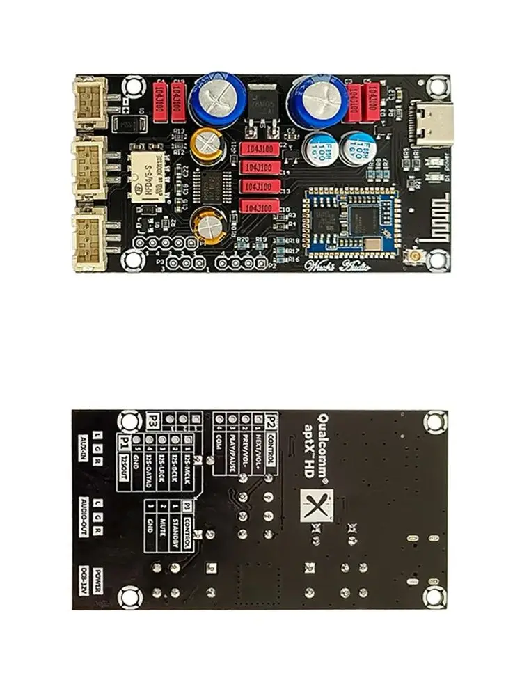 ZK-QCC Qualcomm QCC5125 QCC3034 Bluetooth 5.1 Bezstratna Płytka Dekodująca APTX LDAC Klasy Audiofilskiej DC8-32V Chip DAC PCM5102A — 2