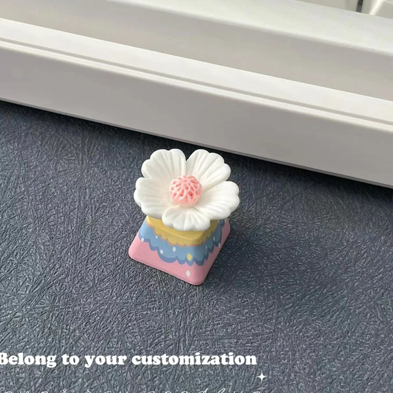 

Pink Flower Keycap Resin Creative ESC Supplement Replacement Mechanical Keyboard Accessories Kawaii Girl Gift Pink Keycap