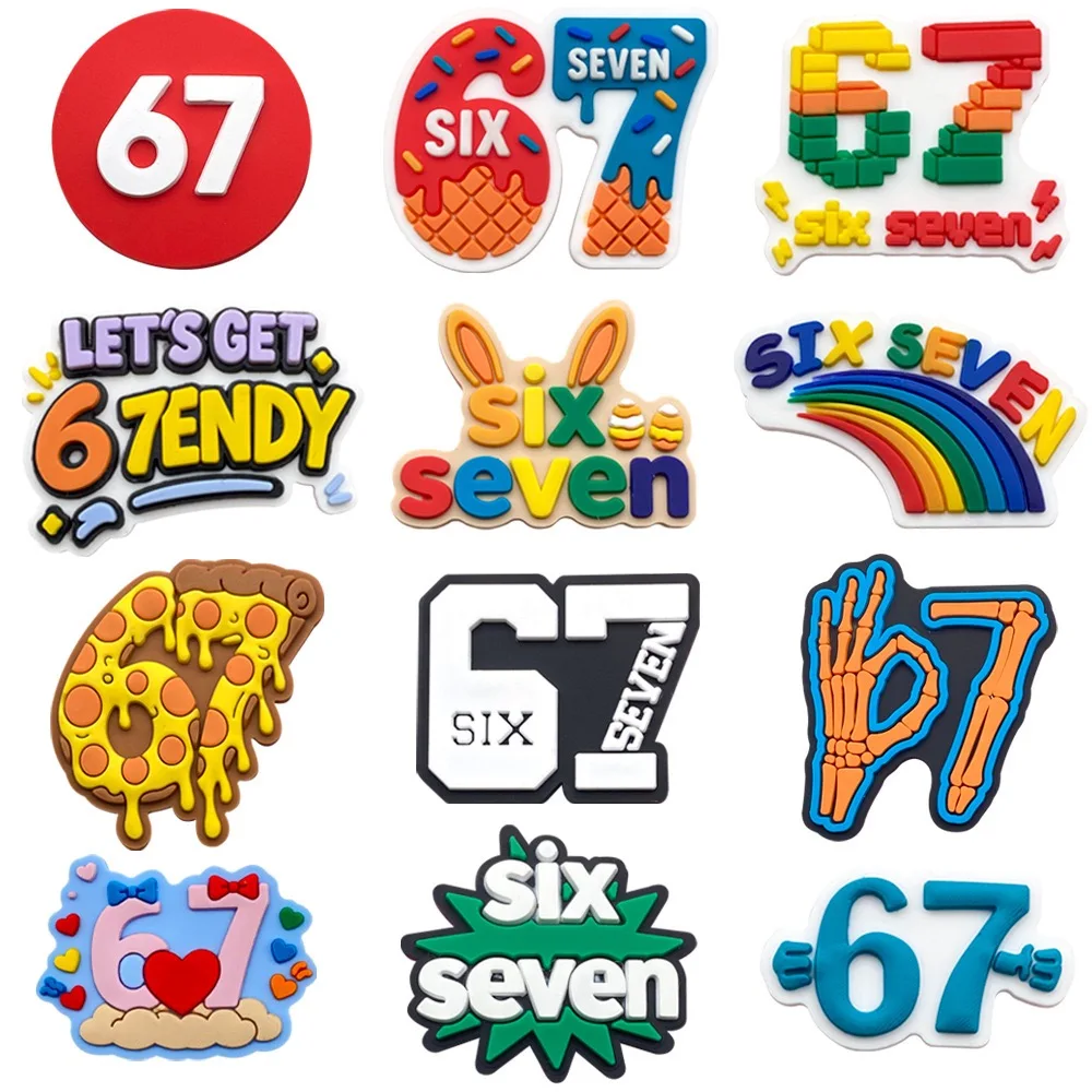 12pcs 67 Style Shoe Charms For Bubble Slides Clogs Sandals,PVC Shoe Decorations Accessories Buckle For Christmas Birthday Gifts