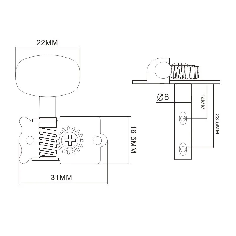 6PC Nickel-Plated Left And Right Hand Guitar Tuning Pegs Tuners Machine Head for Acoustic Guitar