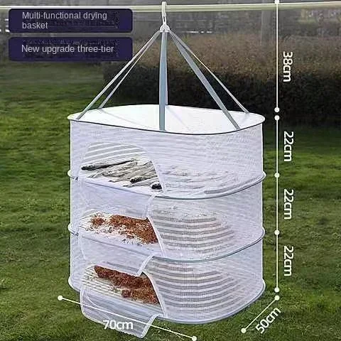 Home Drying Fish, Fly Proof Cage, Drying Net,  Dry Goods Artifact, Foldable Balcony Drying Basket