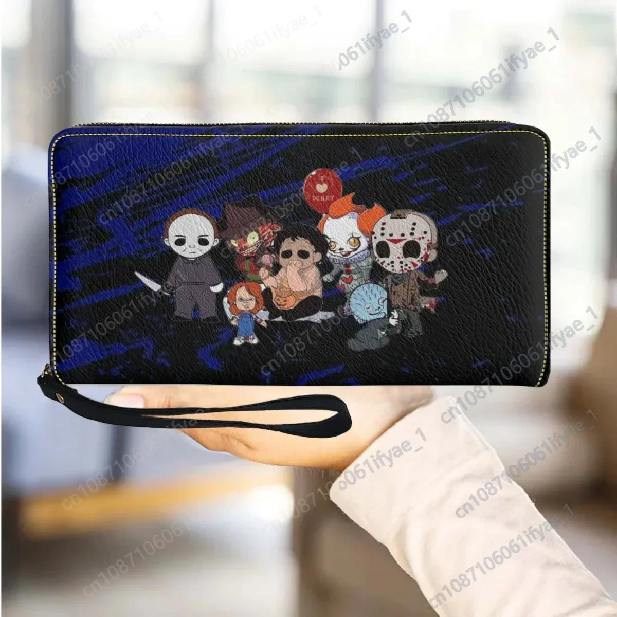 Horror Movie Character Long Wristband Wallet Travel High Quality Portable Clutch Bag New Multifunctional Business Card Holder