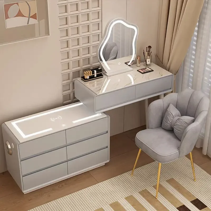 Mirrored Wooden Classic Dressing Table Sophisticated Spacious Rustic Distinctive Dressing Table Coiffeuse Household Furniture