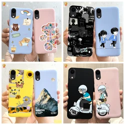 For IPhone XR A2105 Case Shockproof Cute Cartoon Black Pink Silicone Coque For IPhoneXR Phone Case For IPhone XR Bumper Funda