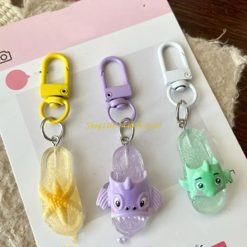 N5KE Adorable Animal Shaped Keyring Resin Accessory For School Office Travel Daily