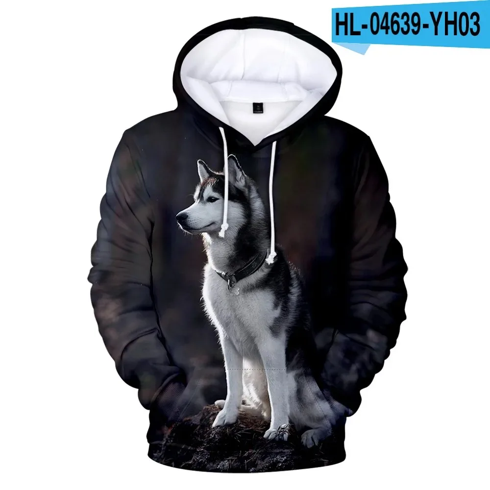 Animal Dog Husky 3D Print Oversized Women/Men Hoodie Sweatshirt Streetwear Hip Hop Pullover Hooded Jacket Male Casual Sportswear