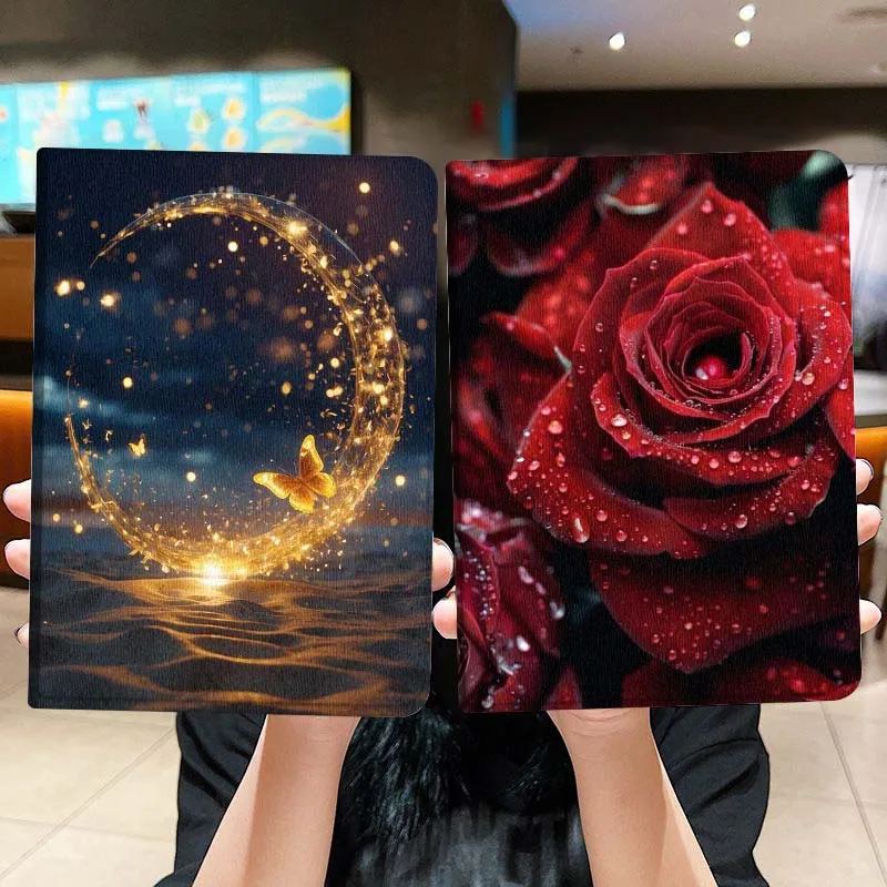 

Golden Butterfly Circle Light Tablet Case For Lenovo Xiaoxin Legion Pad Tab Pro GT Y700 Gen4 2 11 P11 M10 K10 3rd Plus Gen Gift