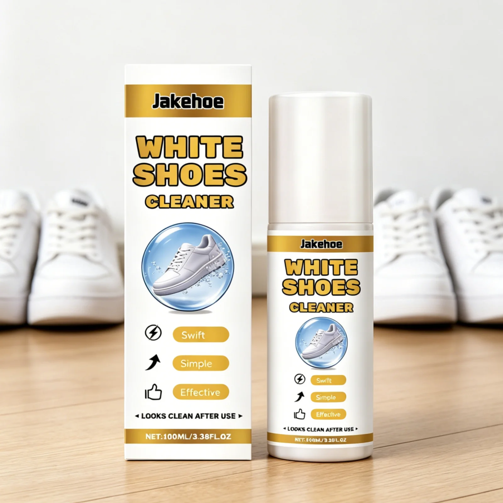 

Jakehoe Shoe Foam Cleaner Gentle Cleaning Bright White as New Fresh Smell Lightweight Press Design Easy Use Shoe Stain Remover