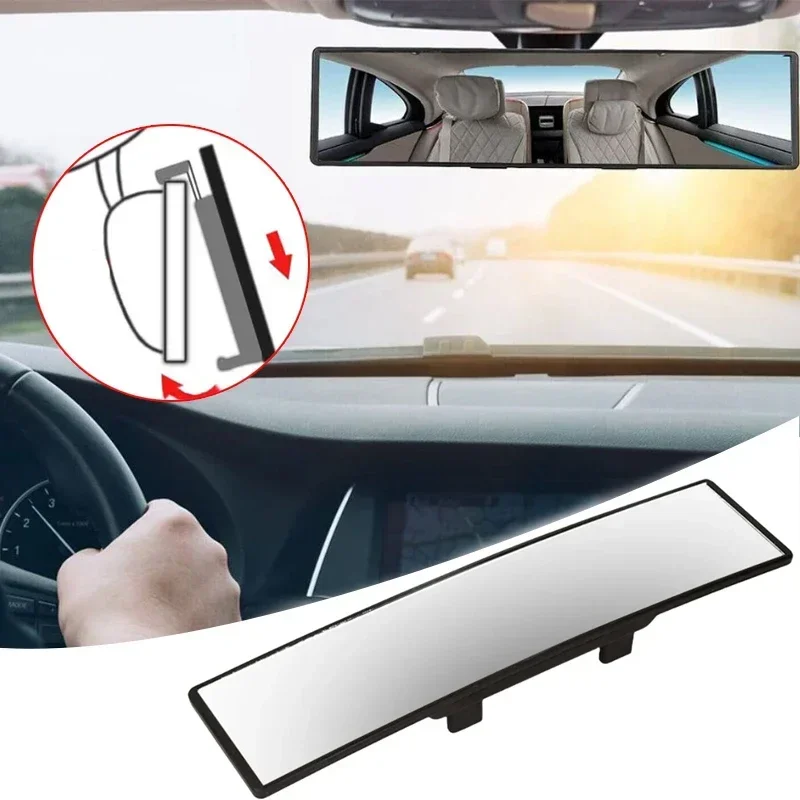 Espejo retrovisor convexo gran angular Universal antideslumbrante, vista trasera Interior del coche, reloj para asiento de bebé y niño, gafas de seguridad con visera azul