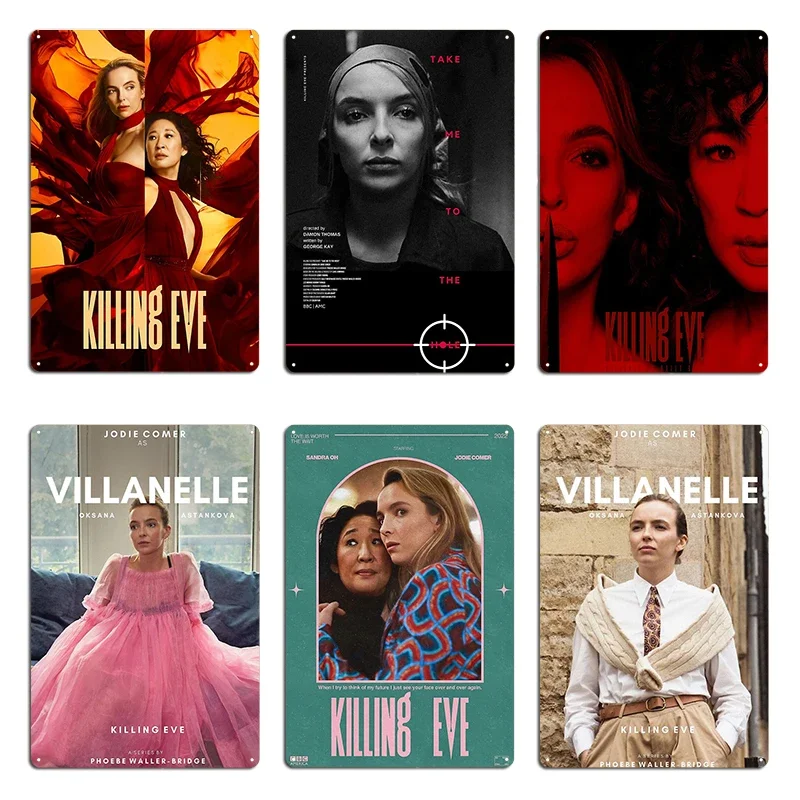 Killing Eve Love Is Worth The Wait Movie design 2 Villanelle Take Me To The Hole Metal Club Plaques Garage Tin Sign Poster