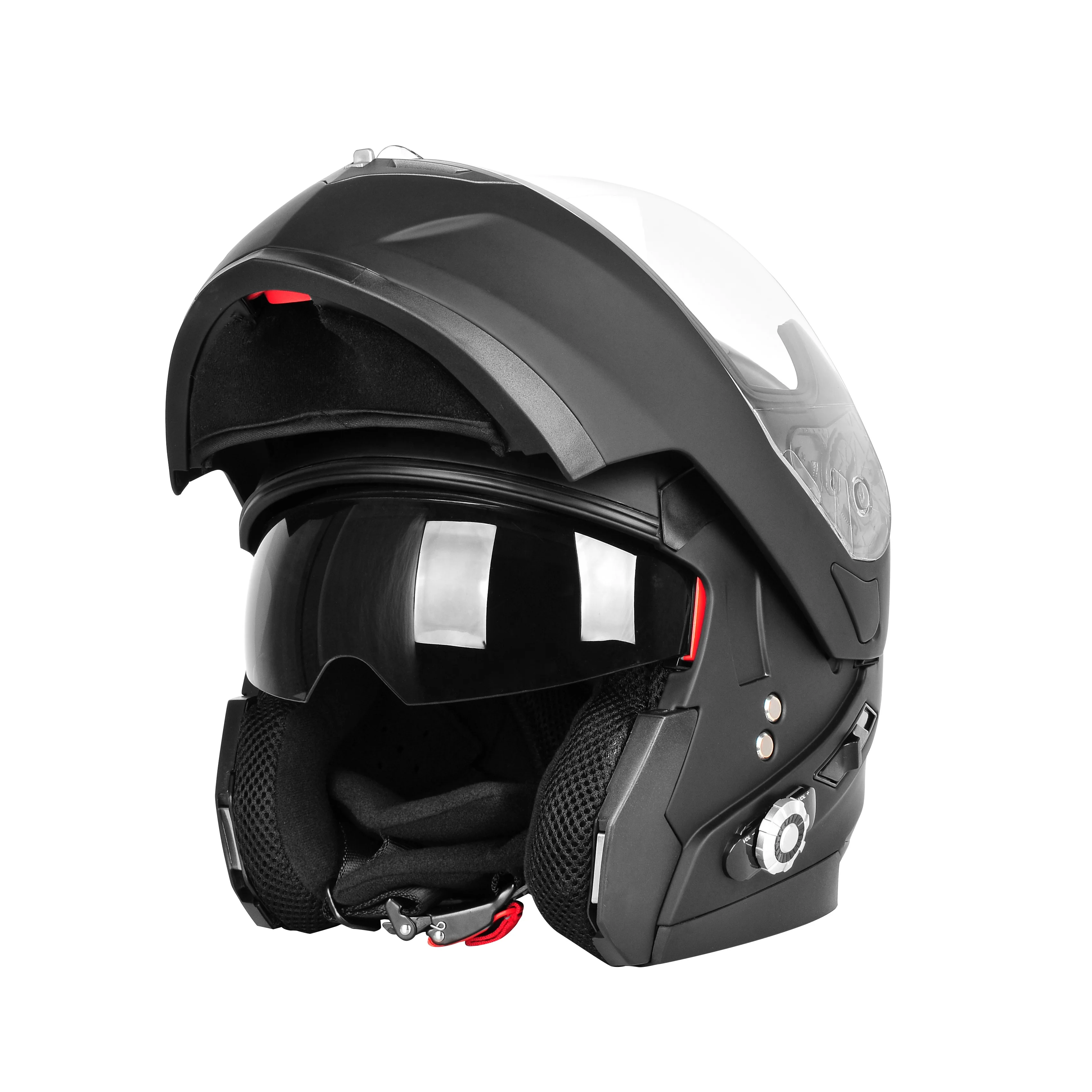 FreedConn BM2-S Half Face Motorcycle Helmet with Bluetooth Intercom Double Visor DOT Certified Smart Riding Helmet