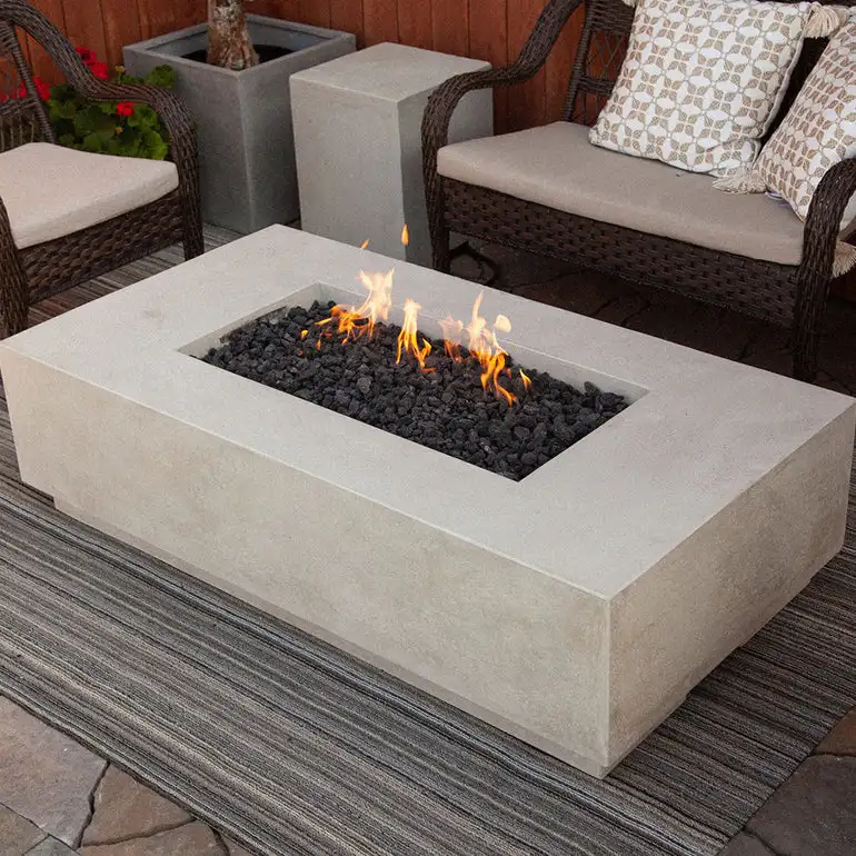 Outdoor-Sofa-Set, Feuerstelle, Tisch, Propan, Gartenmöbel, Terrasse, Gas, Feuerstelle, Erdgaslinie, Pool, Feuerschale