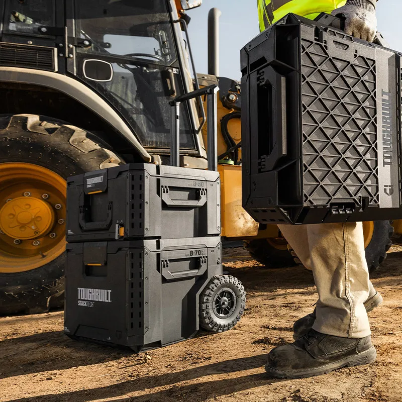 New Design TOUGHBUILT All-in-One Tool Box, Waterproof Stackable Rolling Storage Case for Electrician, Camping, Vehicle & Repair