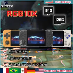 POWKIDDY RGB10X Handheld Game Console Video Game Consoles Retro Game Console 3.5 Inch IPS Screen Opendinglinux Children's Gifts