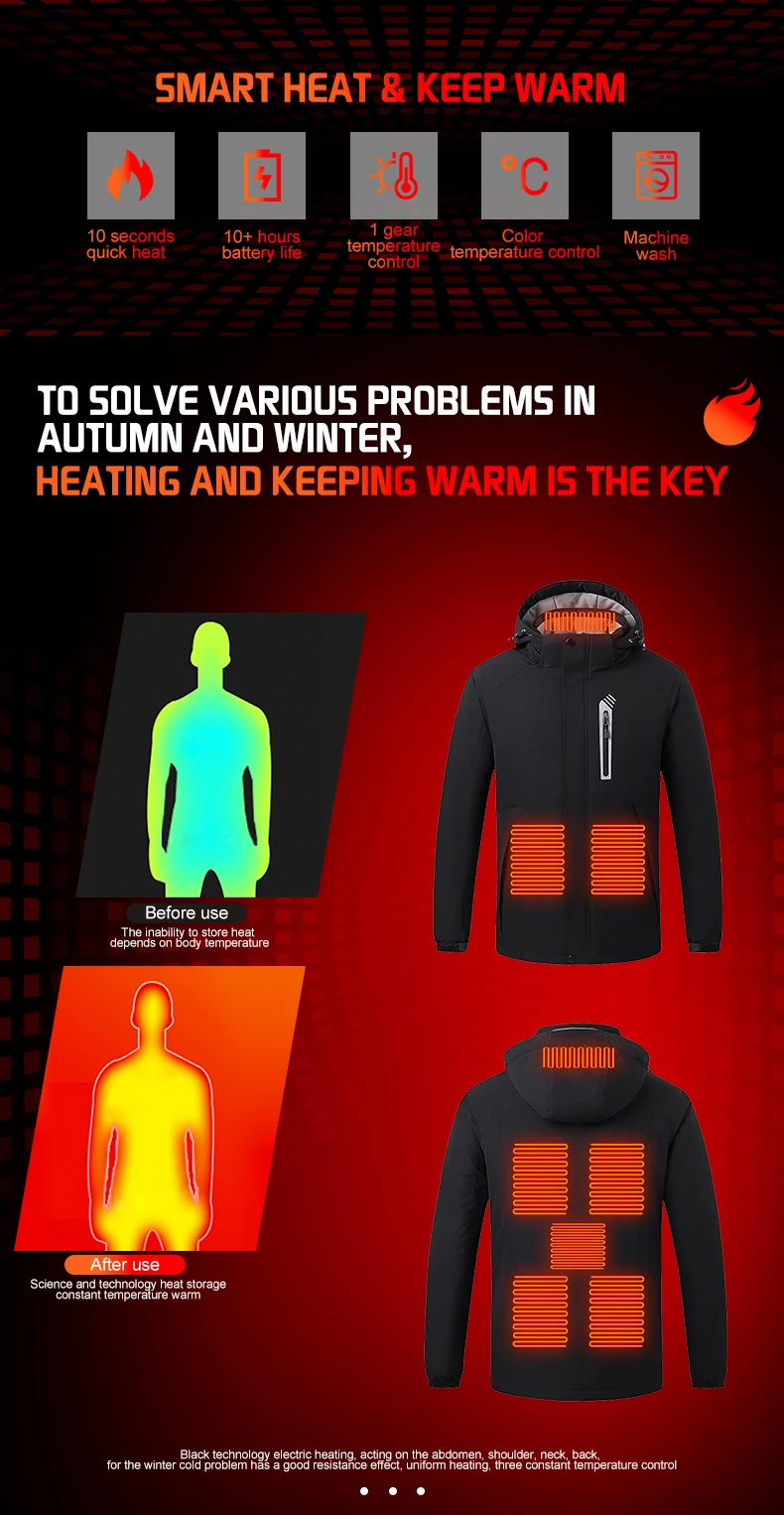 TODWARM Heat jacket Cold-proof Motorcycle Heating Jacket Men Winter Waterproof Warm Moto Cycling Chaqueta Hooded assault jacket 9 S044a3816157e4e30928f29b4ead002ccq