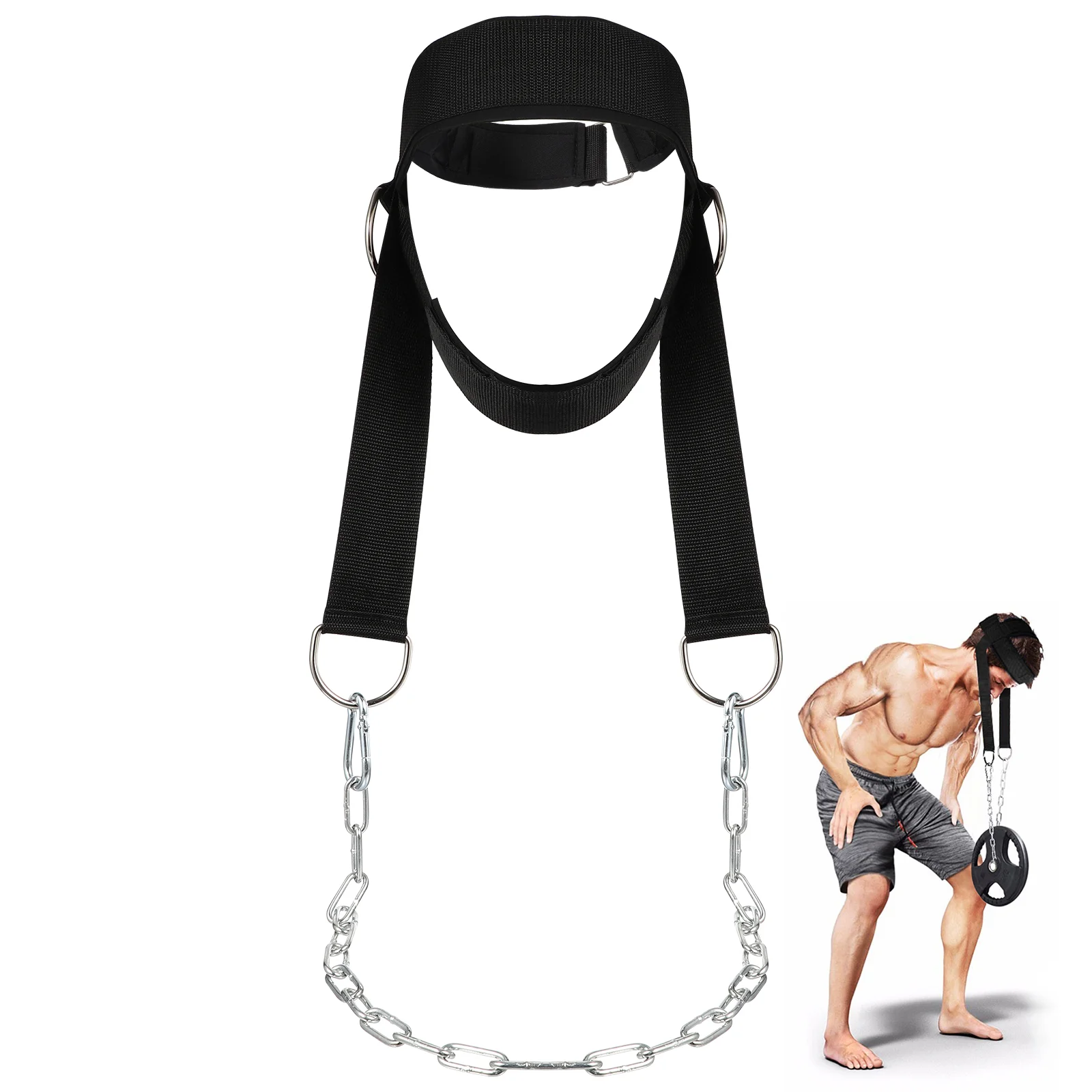 

Head And Neck Trainer Shoulder Weight Training Head And Neck Training Neck Fitness Equipment for Adult Gym Trainning (Black)