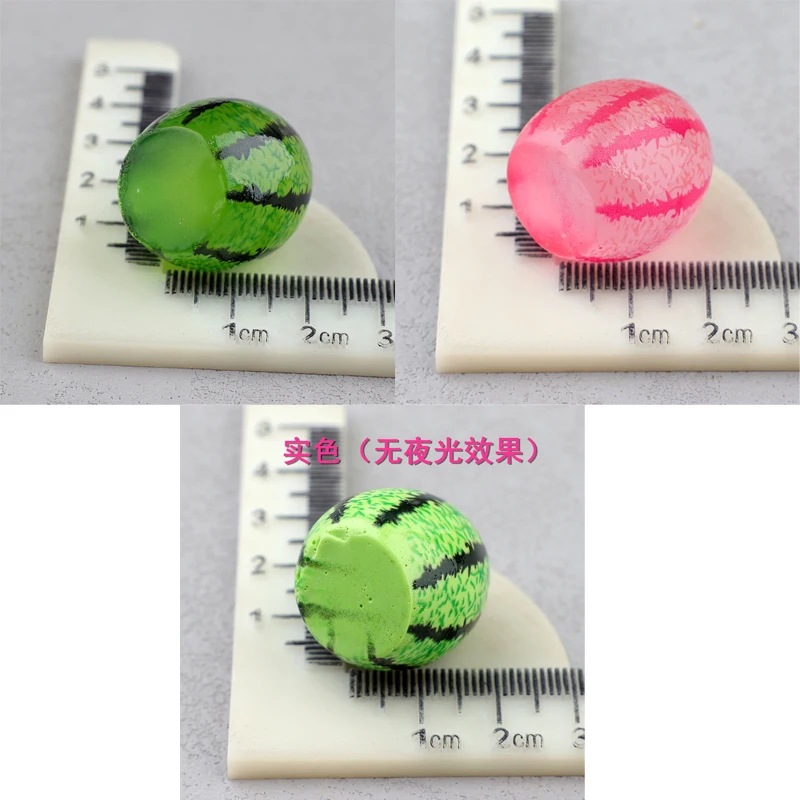 10 Pcs Luminous 3D Fruit Resin Pineapple and Watermelon Accessories DIY Miniature Landscape Ornament Dollhouse Ornament