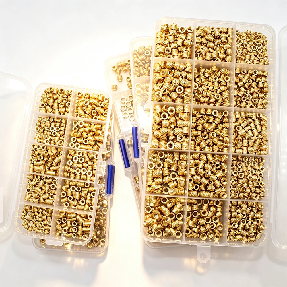 1400-200Pcs Heat Threaded Inserts 3D Printed Projects PLA ABS PETG Plastic Part Acrylic PCB Circuit Board- M3 Brass Knurled Nuts
